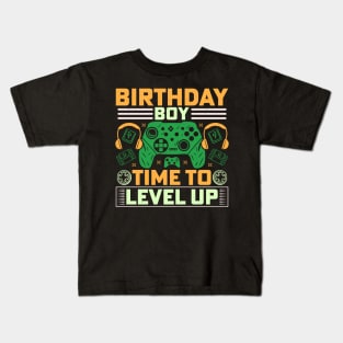 Birthday boy, time to level up Kids T-Shirt